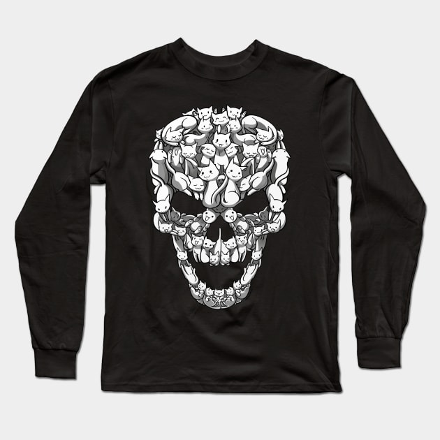 Skull Kittens Long Sleeve T-Shirt by danddurand